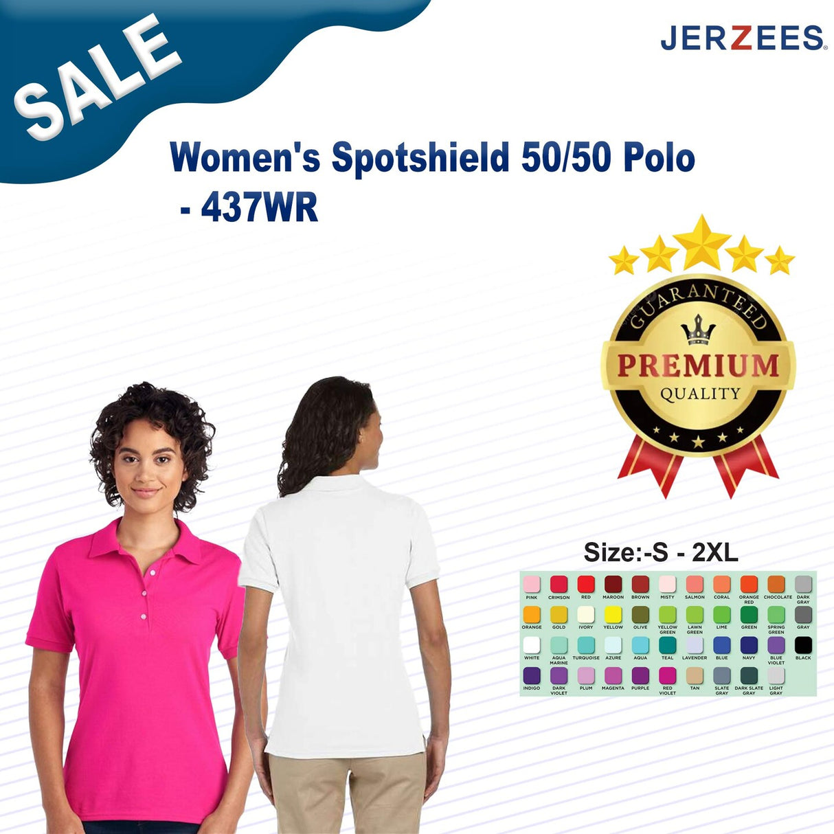 JERZEES® Women's Spotshield 50/50 Polo