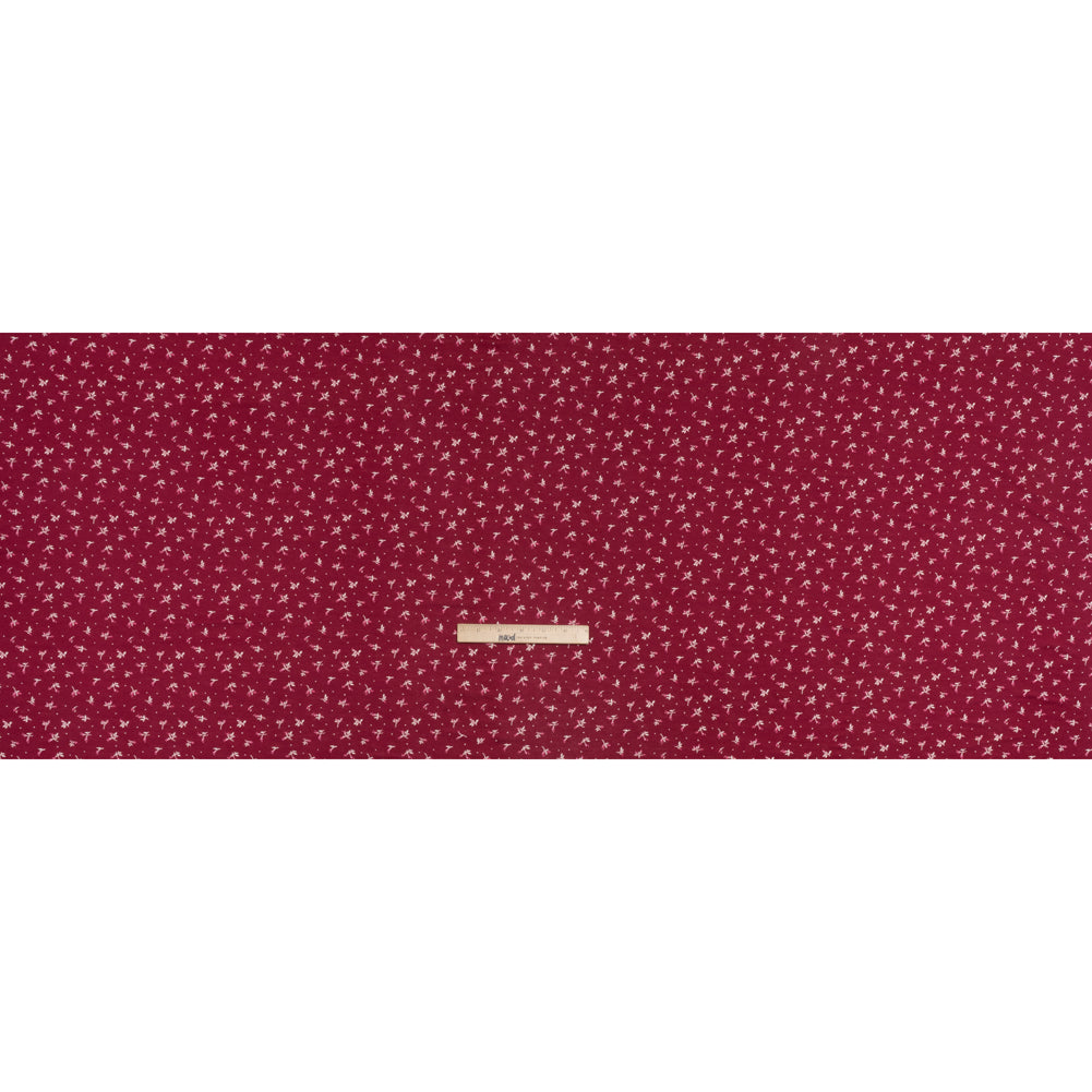 Stretch Modal Jersey Print - Cranberry, Pink and White Ditsy and Dots - Deadstock