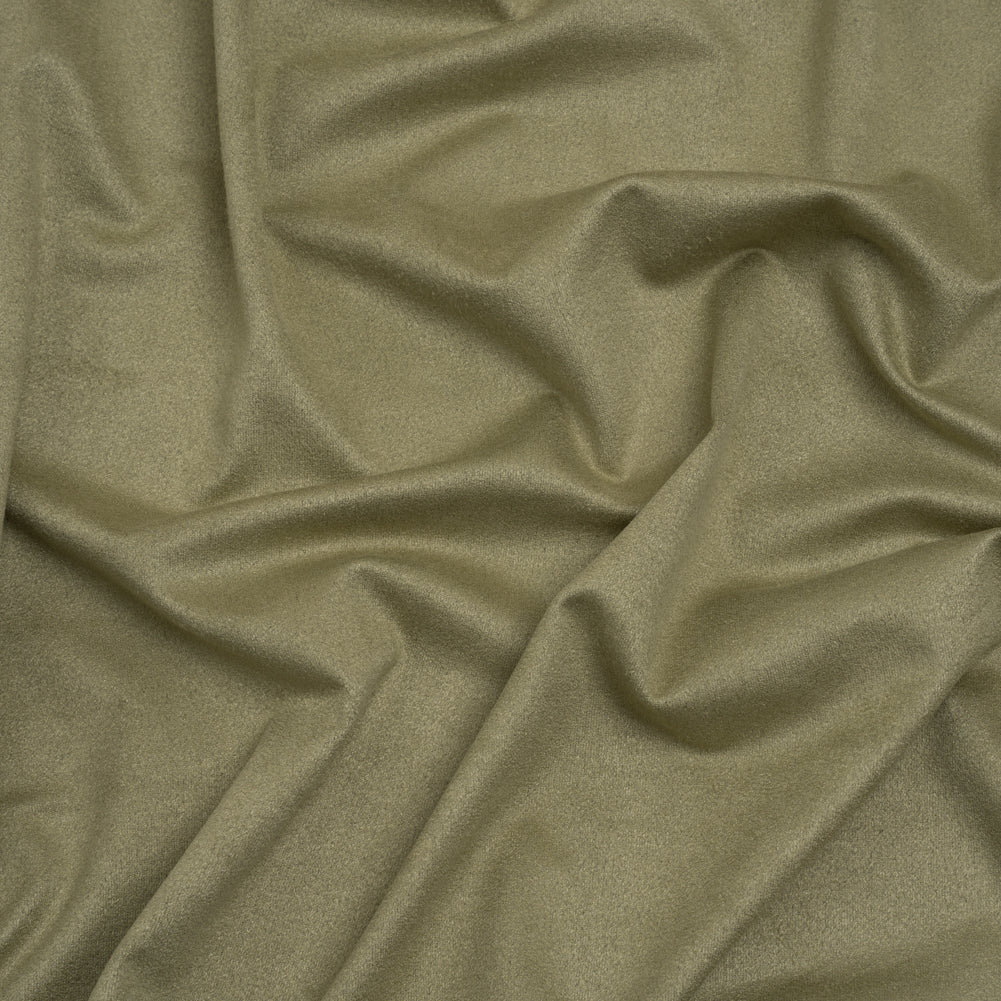 Polyester Faux Suede Jersey - Sage Green - Designer Deadstock