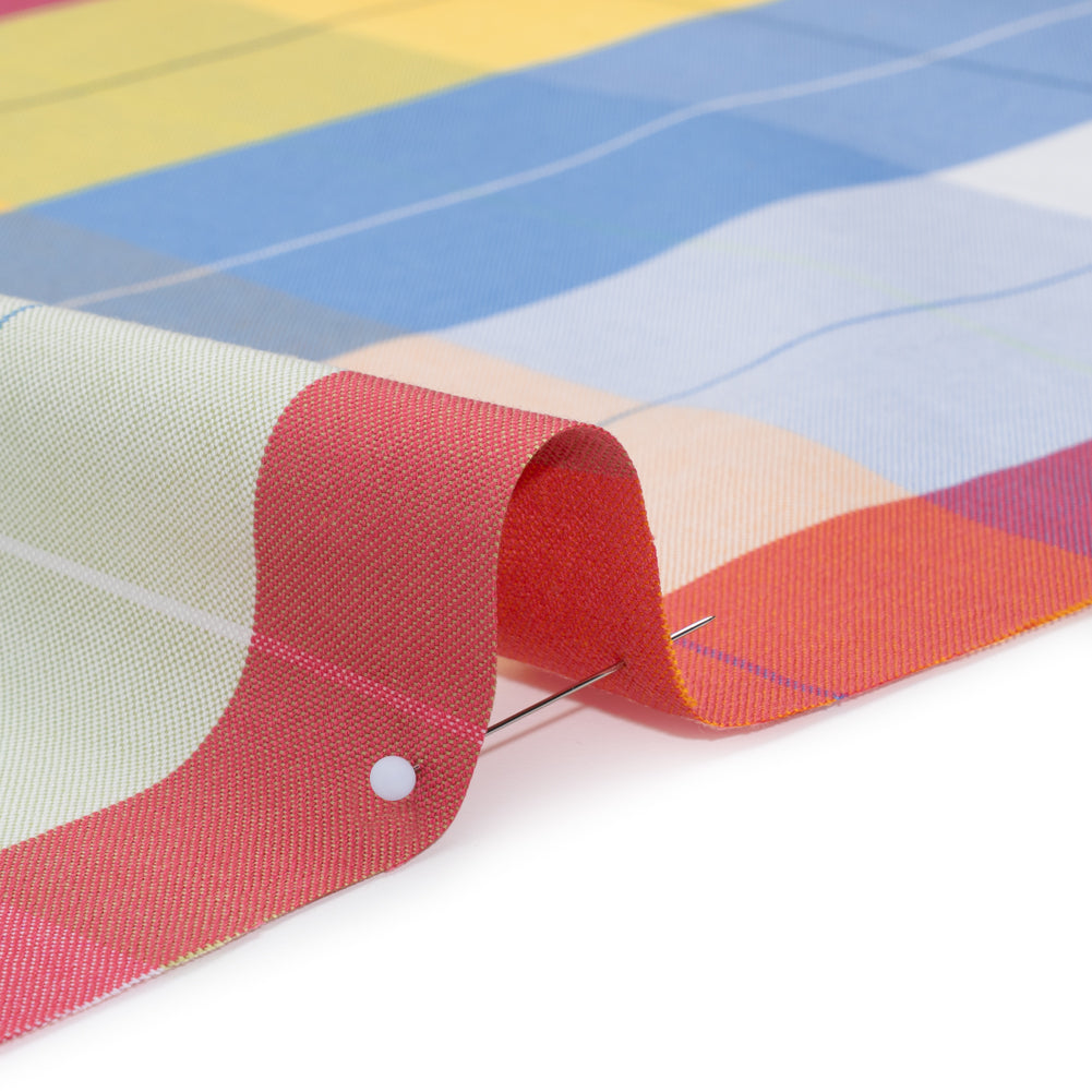 Cotton Oxford Shirting - Rainbow Plaid Checks - Deadstock