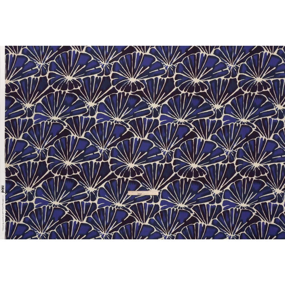 Viscose Crepe - Blue, Purple and Cream Floral Blocks - Mood Exclusive Pixel Petals Print