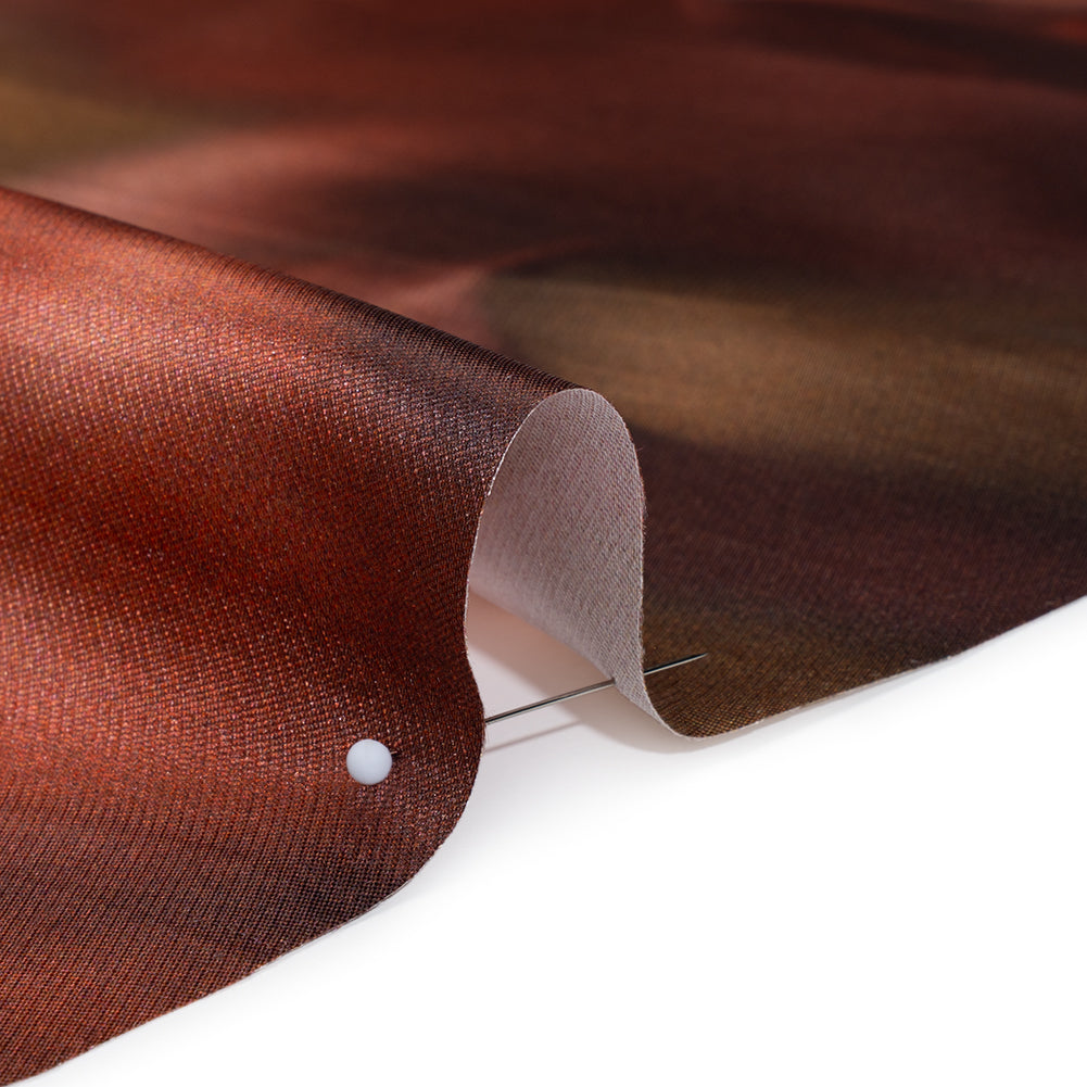 Polyester Mikado - Red and Light Brown Large Hazy Tulips - Mood Exclusive Tulip Transformation Print