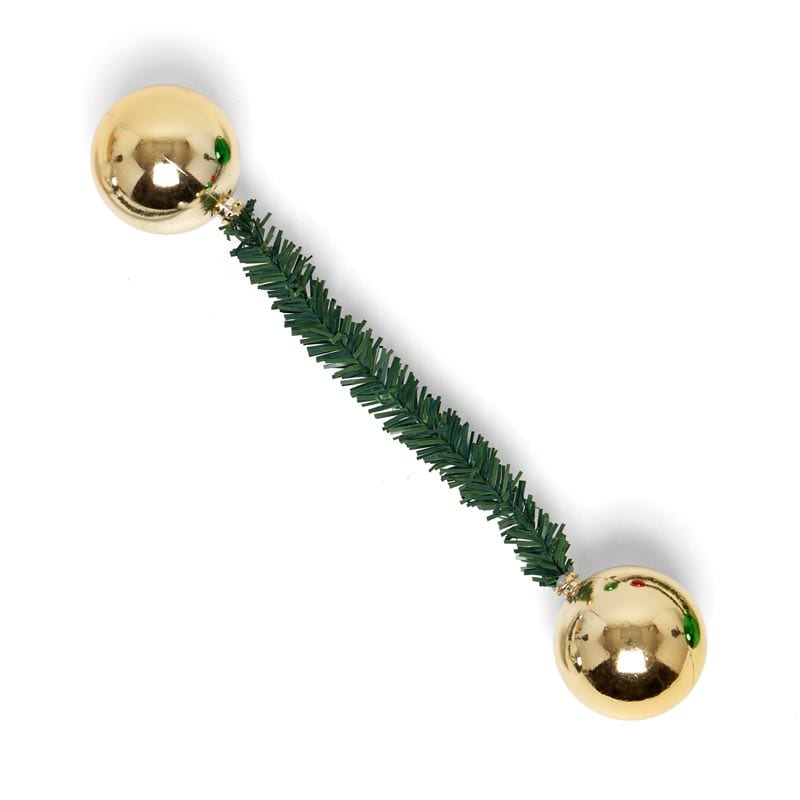 Tinsel Ties with Bulb Ornaments - 12 Pack 6 '' X Gold Bulb Color 12 EACH / PACKAGE