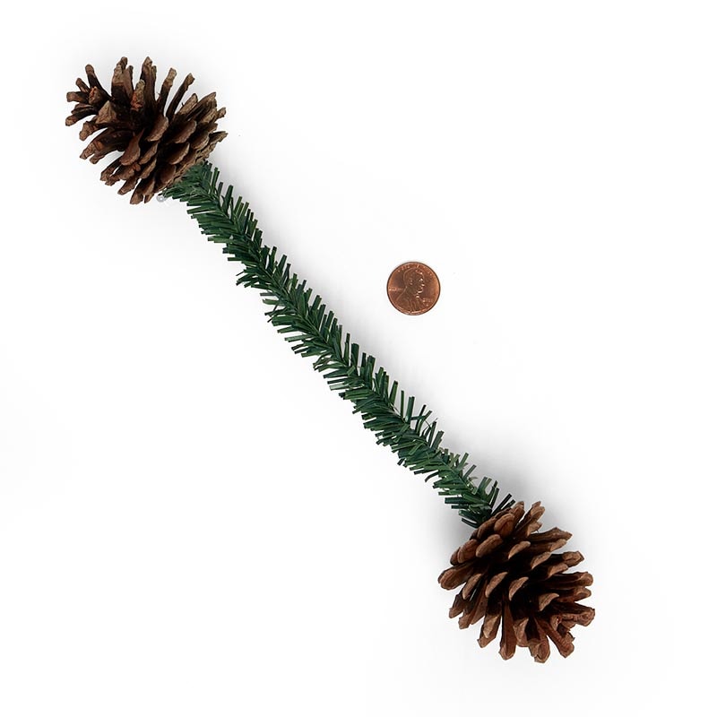 6" Tinsel Tie with Pinecone Ornaments - 12 Pack X -