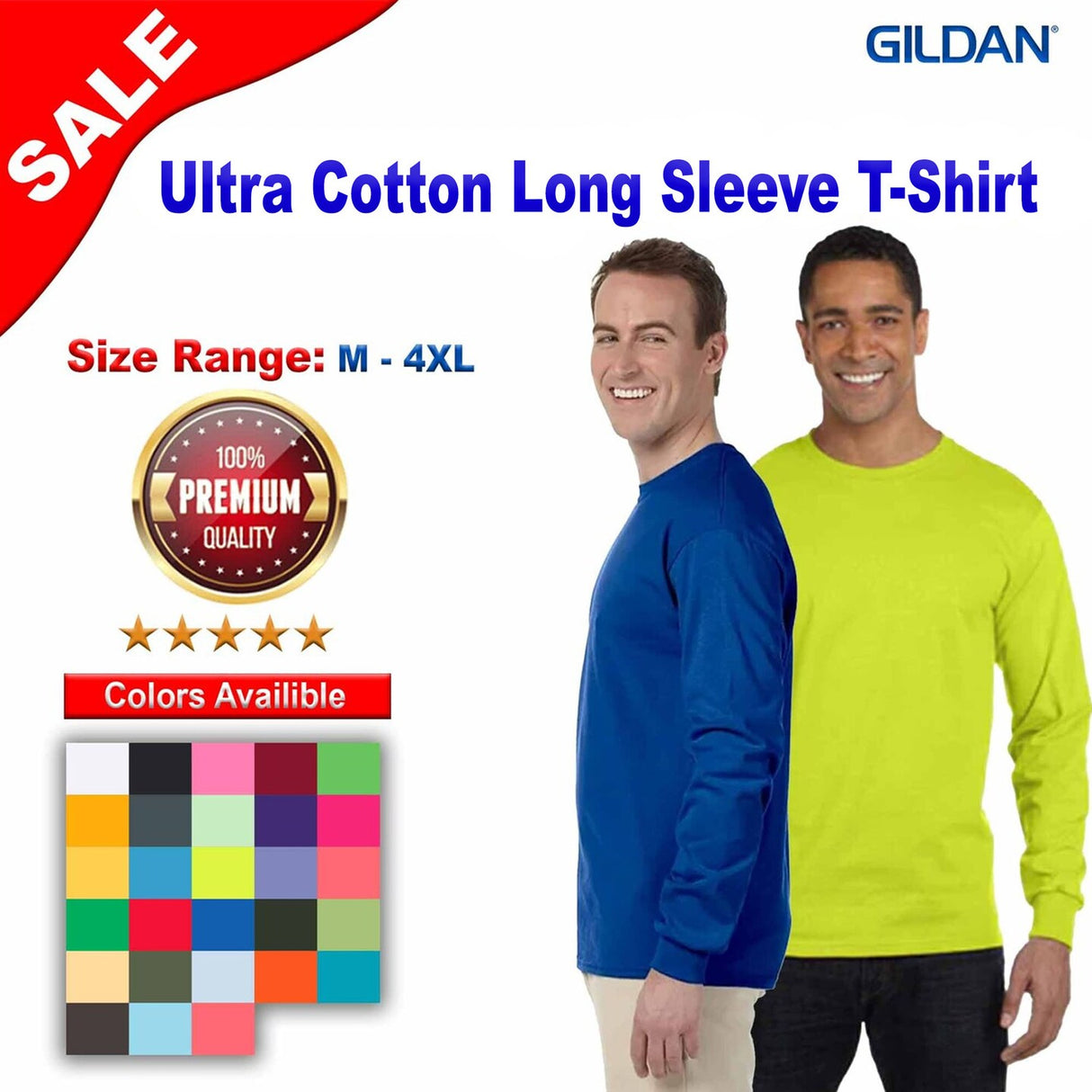 Gildan® Ultra Cotton Crewneck Long Sleeve T-Shirt