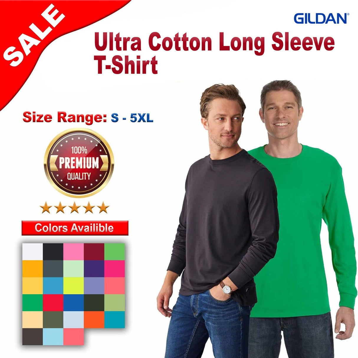 Gildan® Ultra Cotton Long Sleeve Crew-Neck T-Shirt