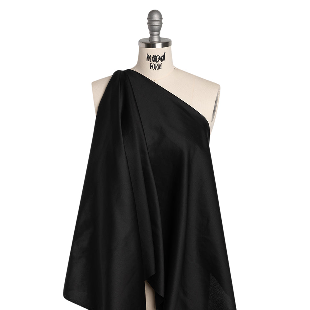 Stretch Rayon Shirting - Black - Designer Deadstock