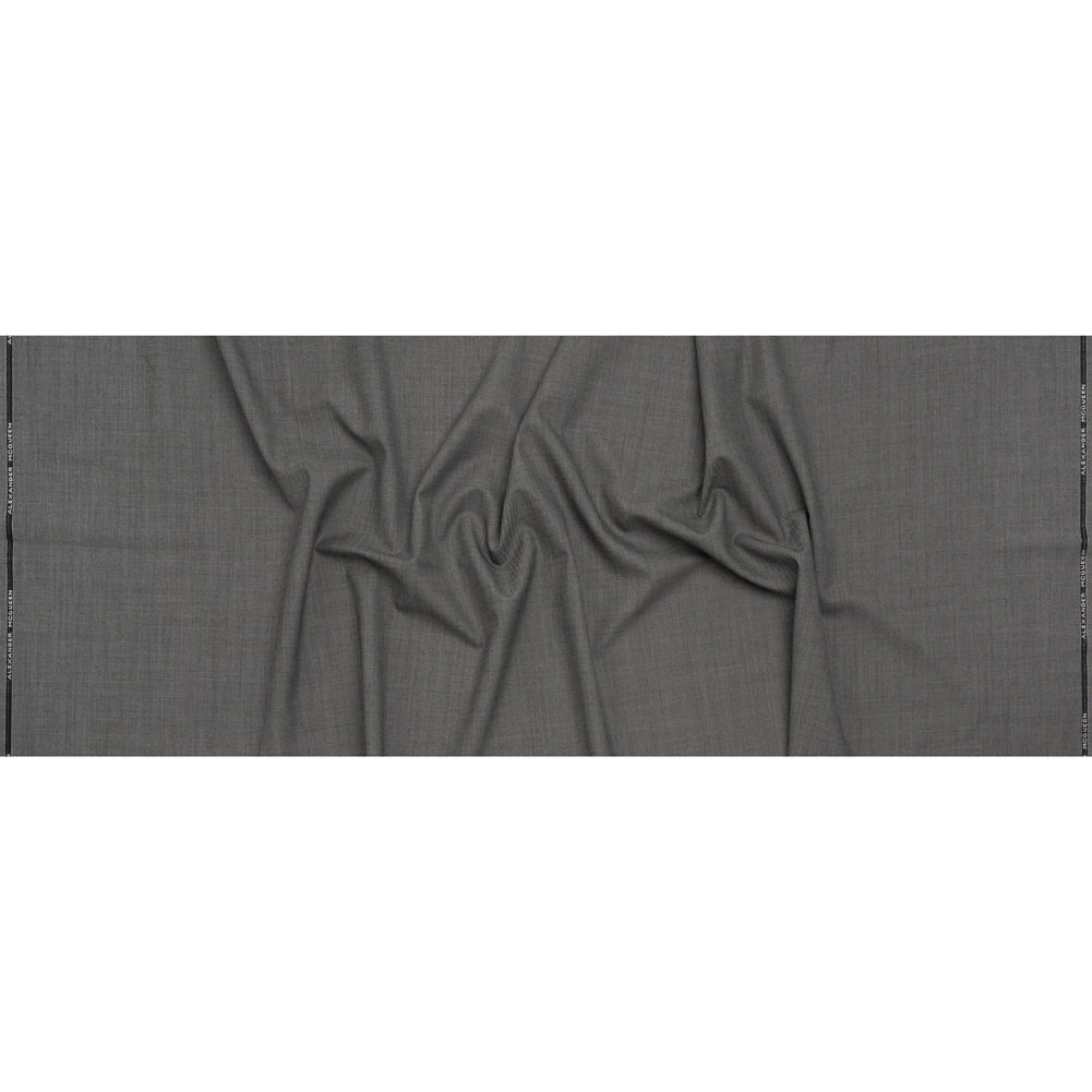 Wool Twill Suiting by Alexander McQueen - Black and White Heathered - Designer Deadstock
