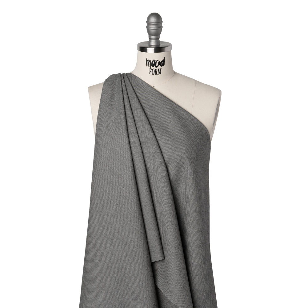 Wool Twill Suiting by Alexander McQueen - Black and White Heathered - Designer Deadstock