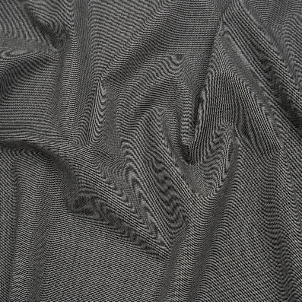 Wool Twill Suiting by Alexander McQueen - Black and White Heathered - Designer Deadstock