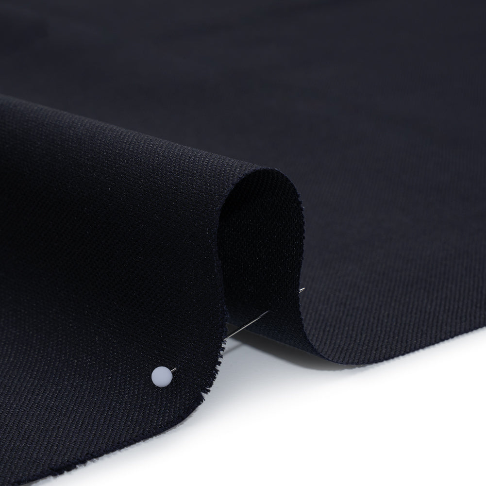 Wool Basketweave Suiting by Alexander McQueen - Dark Navy - Designer Deadstock