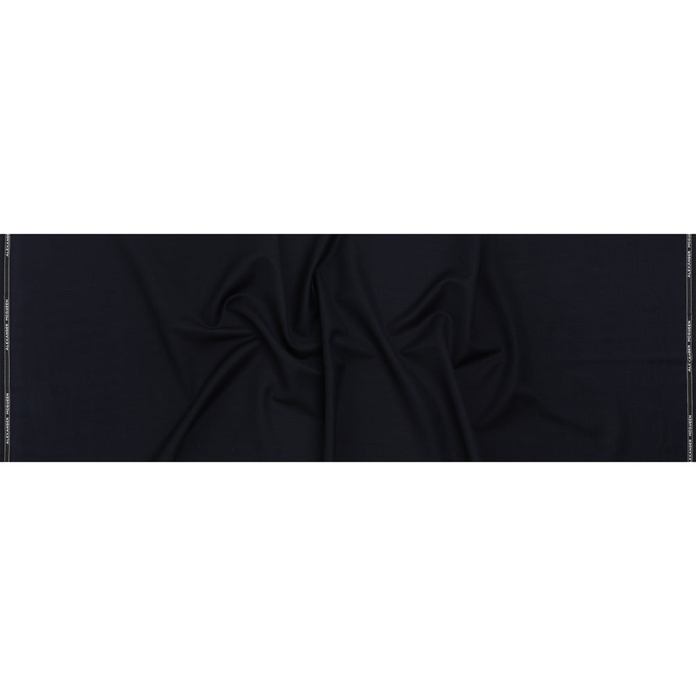 Wool Basketweave Suiting by Alexander McQueen - Dark Navy - Designer Deadstock