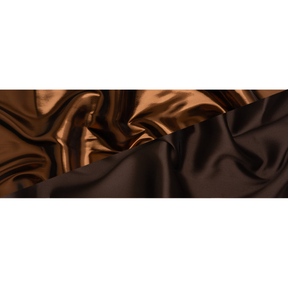 Double Faced Lame Mikado - Brown - Sara Collection
