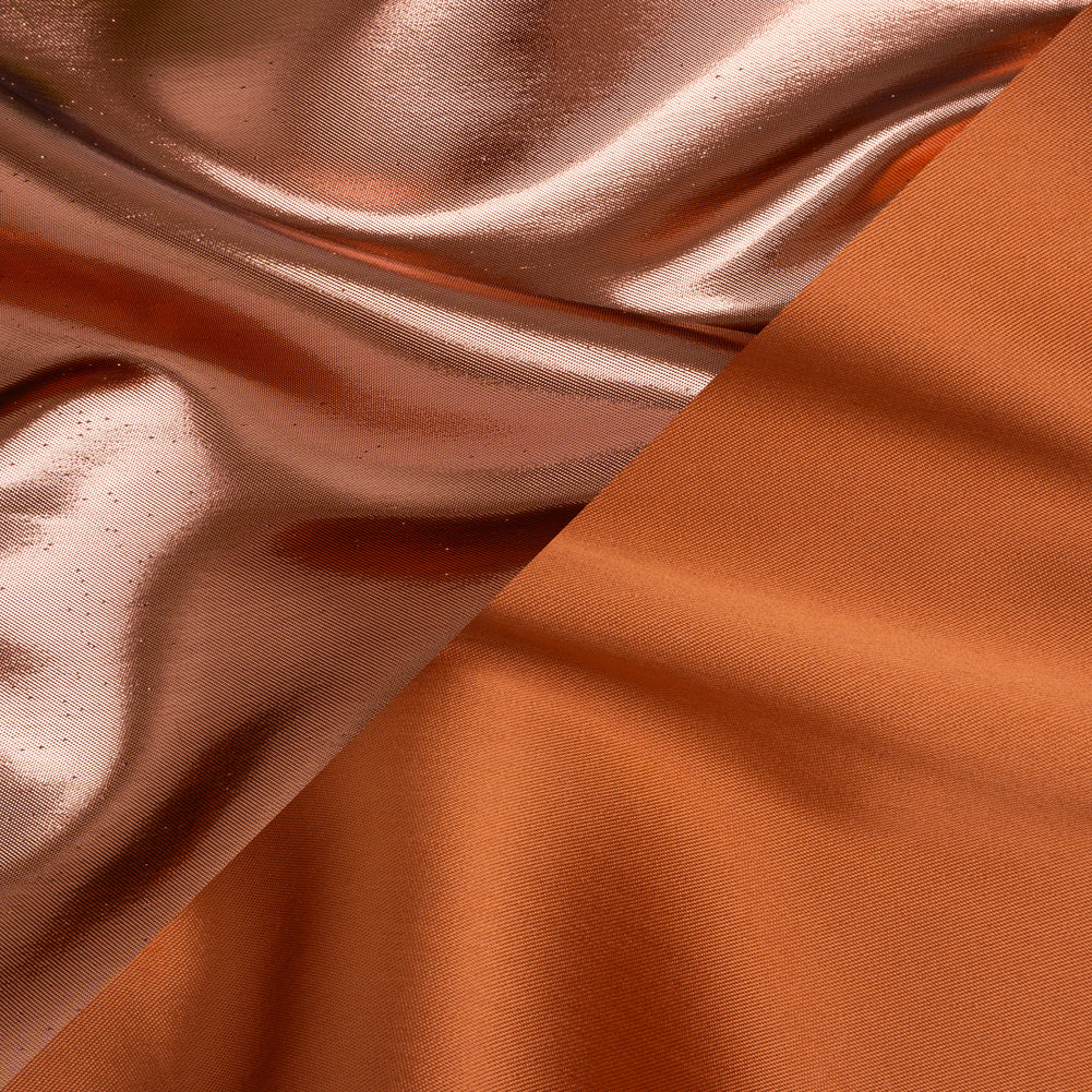 Double Faced Lame Mikado - Pumpkin Orange - Sara Collection