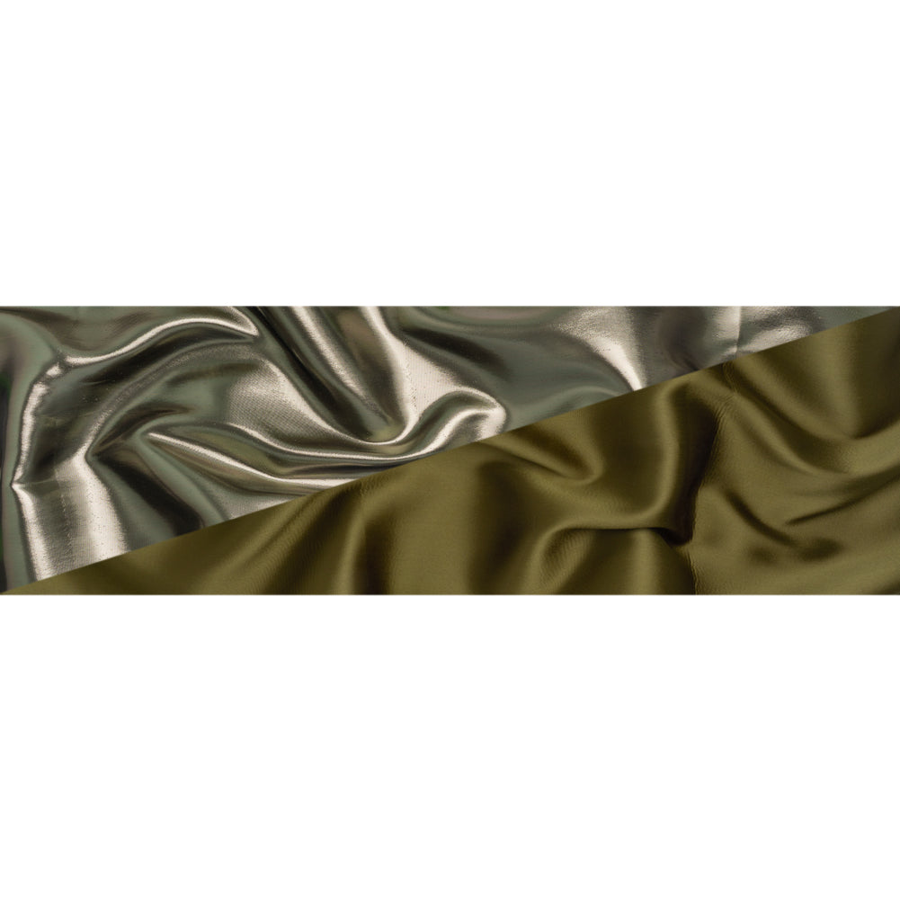 Double Faced Lame Mikado - Dark Olive Green - Sara Collection