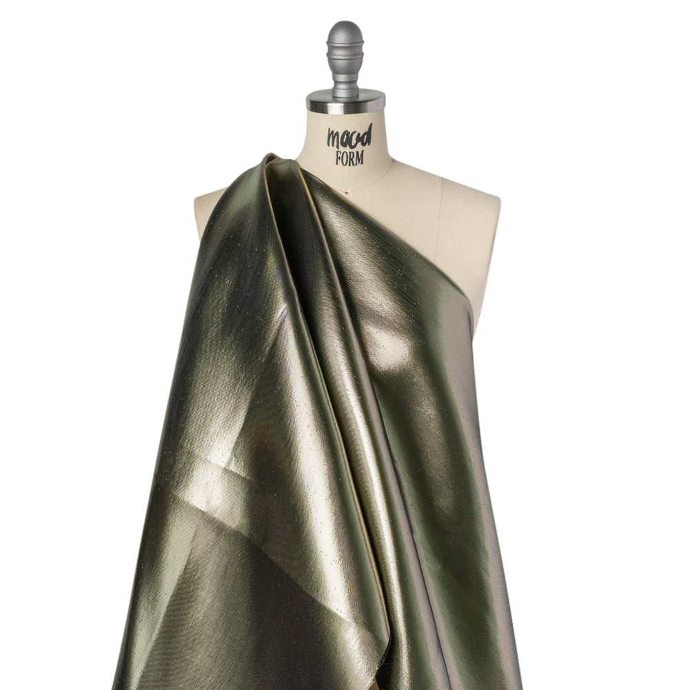 Double Faced Lame Mikado - Dark Olive Green - Sara Collection