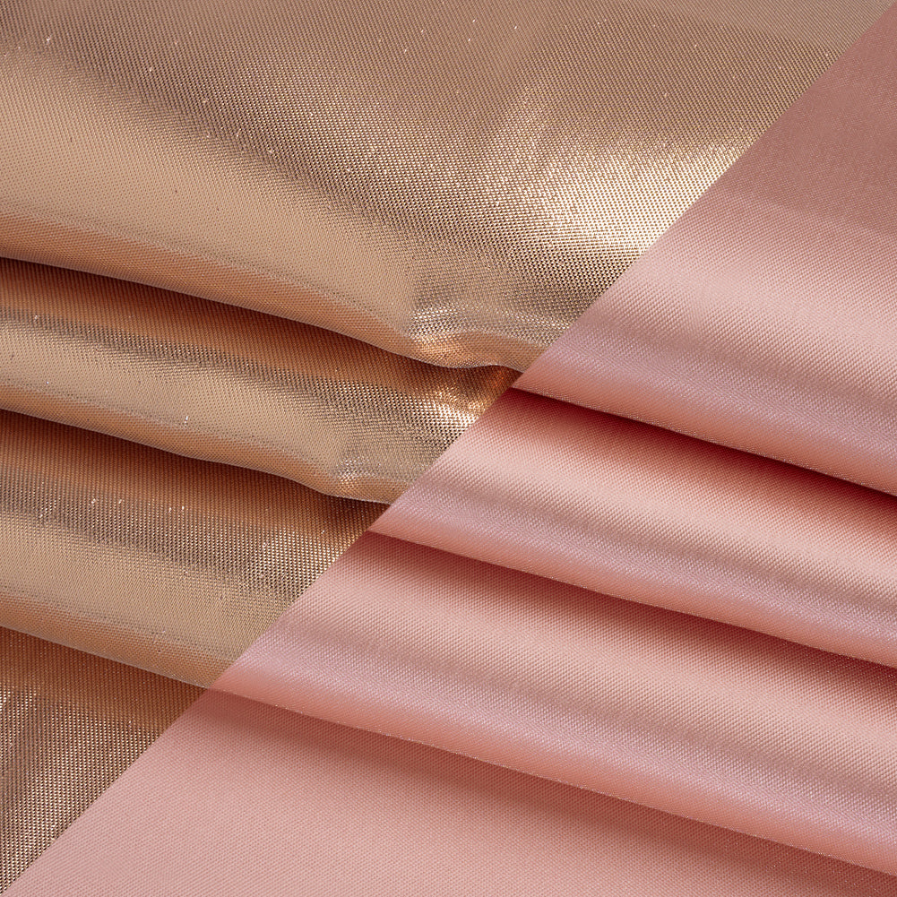 Double Faced Lame Mikado - Pink and Rose Gold - Sara Collection