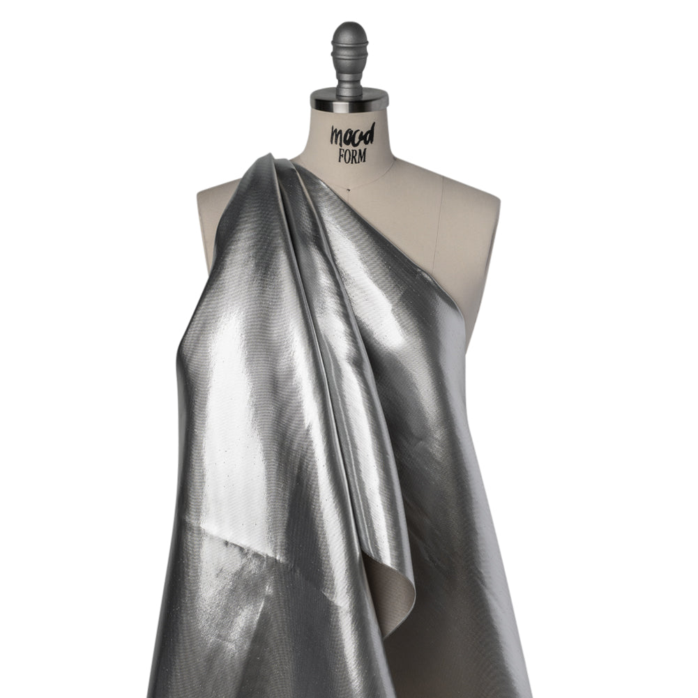 Double Faced Lame Mikado - Dove Gray - Sara Collection