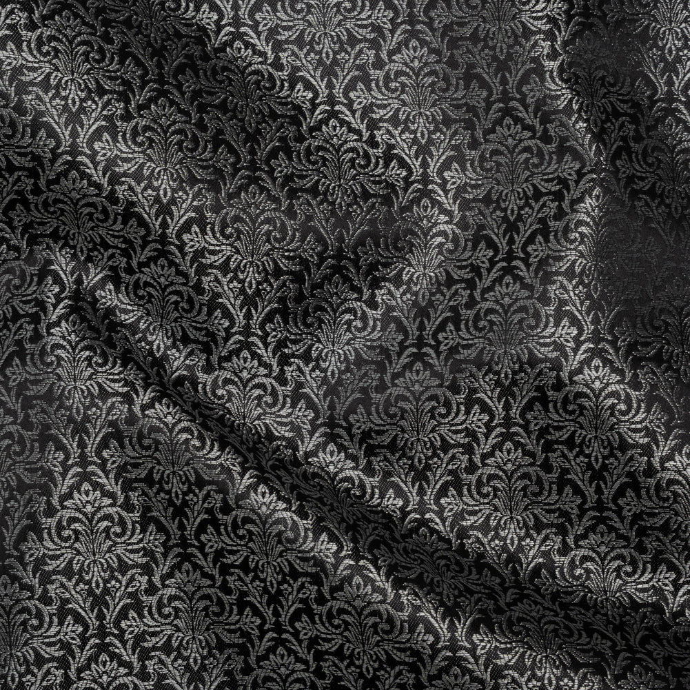 Yaya Han Polyester and Nylon Brocade - Imperial Silver and Black Damask - Cosplay Collection