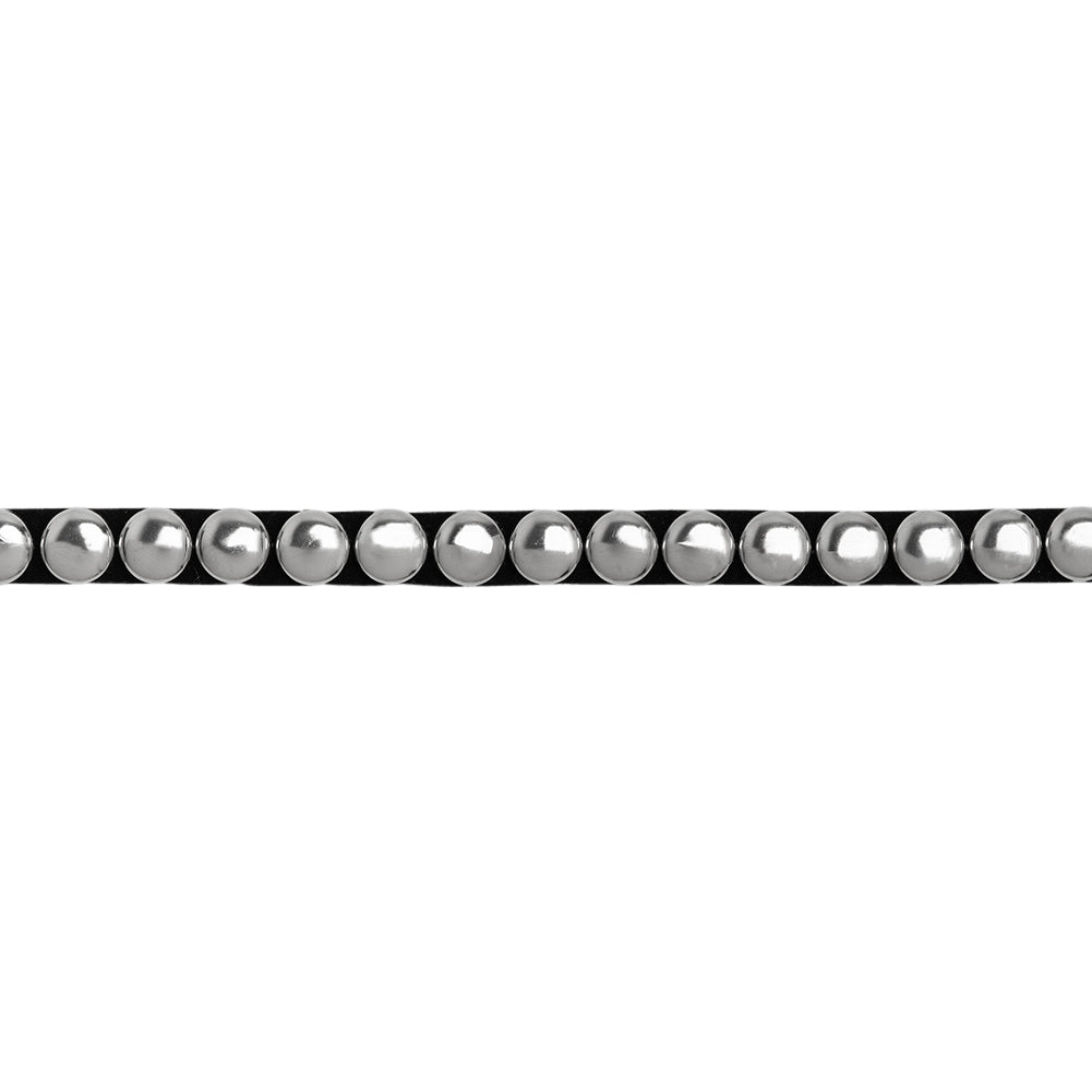 Yaya Han Studded Trim - Fantasy Silver and Black Single Row, 0.3125" - Cosplay Collection
