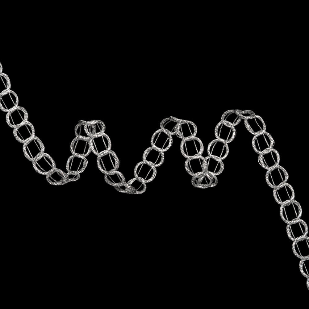 Yaya Han Metallic Wrapped Cord Chain Links Trim - Valkyrie Silver, 0.75" - Cosplay Collection