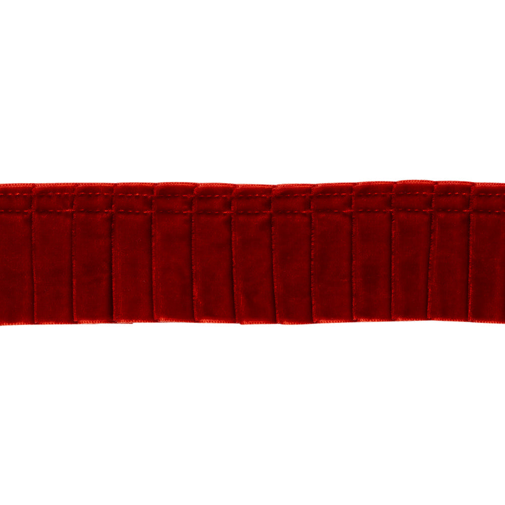 Yaya Han Pleated Velveteen Ribbon Trim - Red, 1.5" - Cosplay Collection