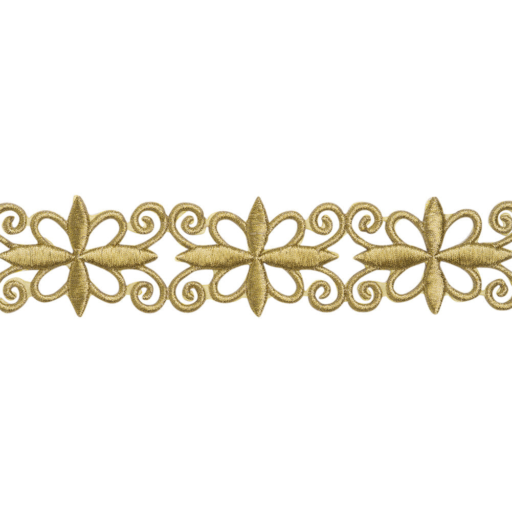Yaya Han Iron-On Metallic Embroidered Trim - Gold Verona Filigree, 2" - Cosplay Collection