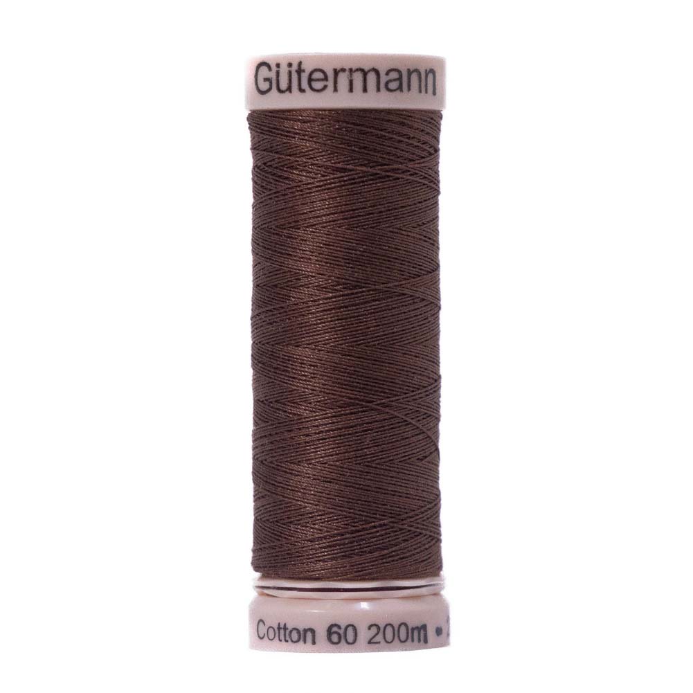 Gutermann 60 Wt Natural Cotton Thread 200m - 3060 Brown