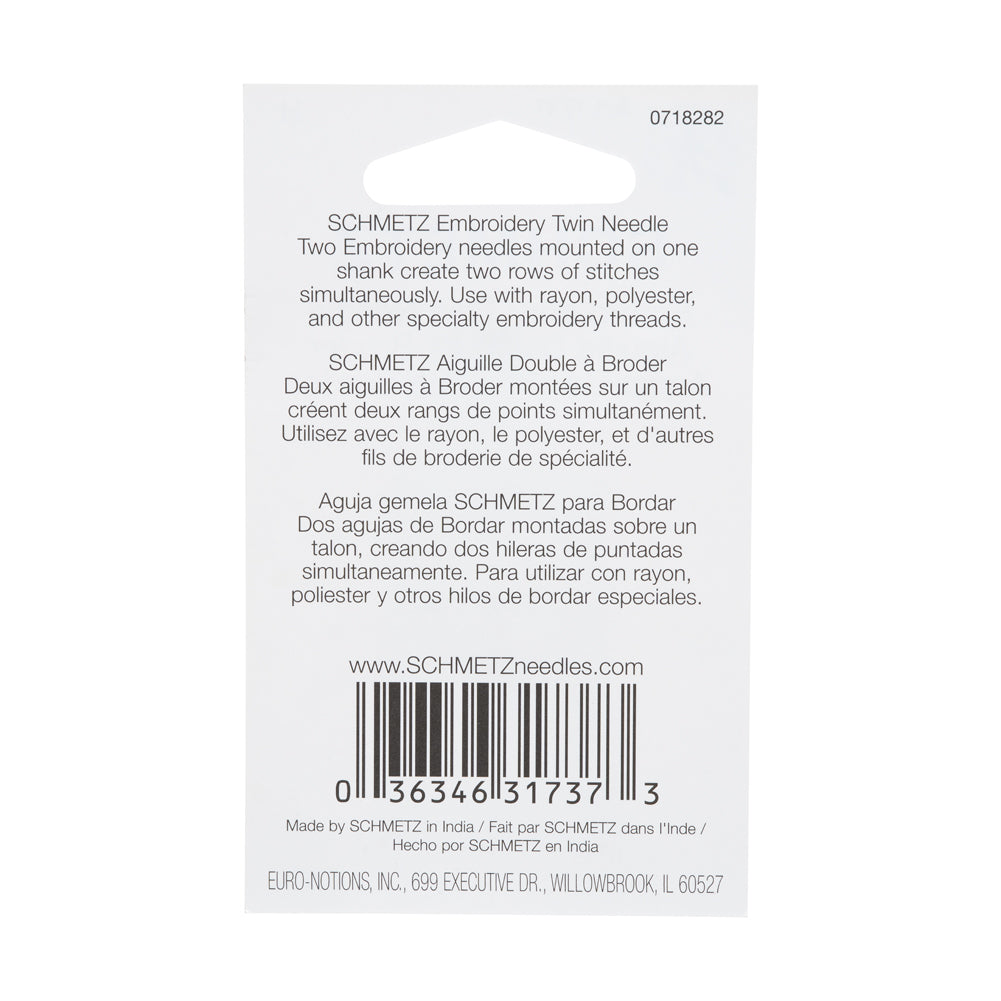 Schmetz Double Embroidery Twin Machine Needle - 3.0/75 - 1 ct