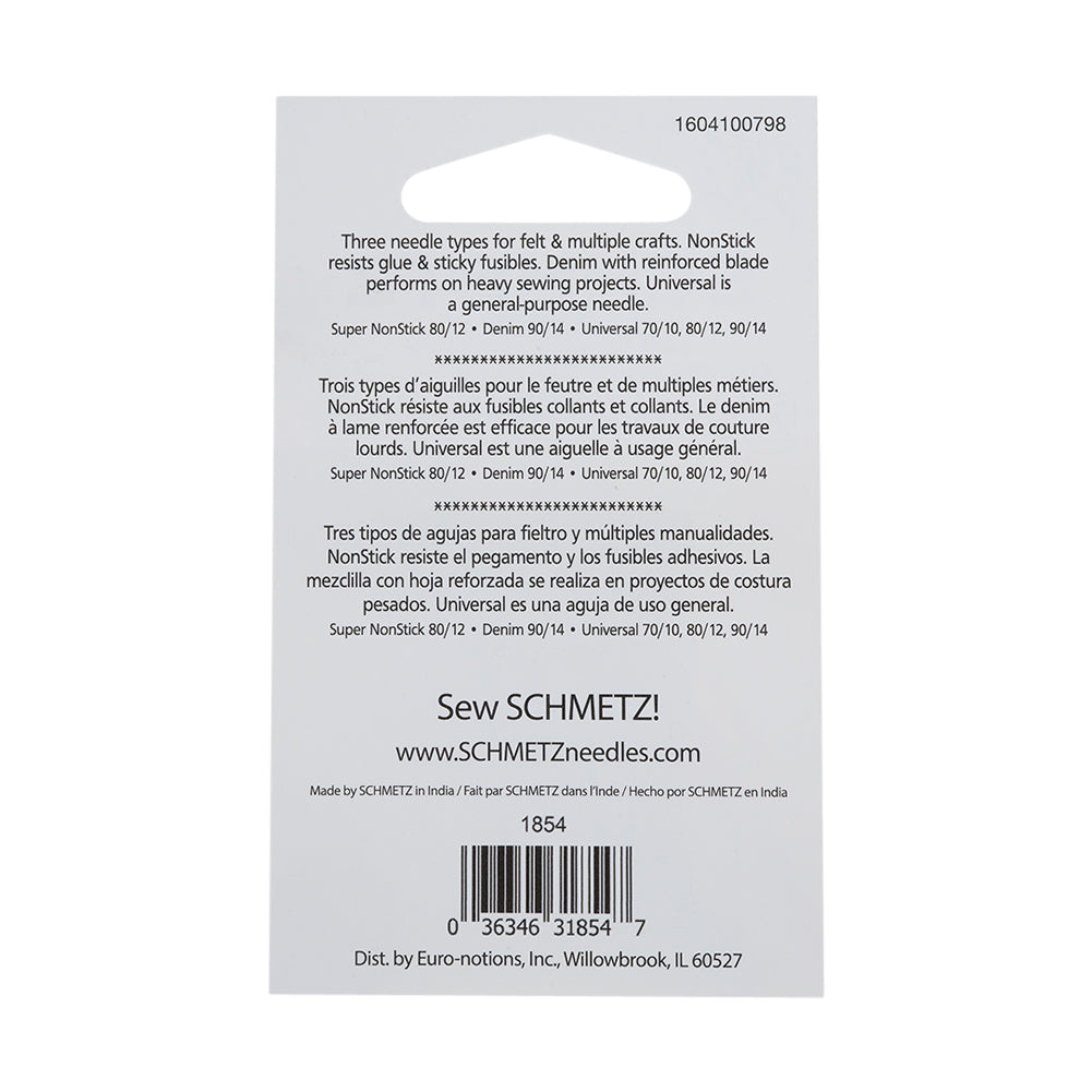Schmetz Felt and Craft Machine Needles - Assorted Sizes and Types - 5 ct