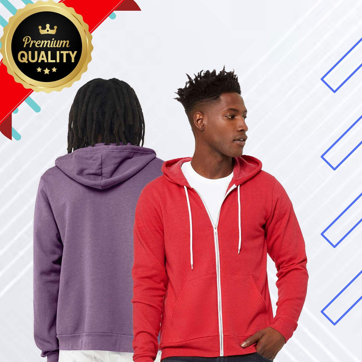 BELLA + CANVAS® Unisex Lightweight Sponge Fleece Zip-Up Hoodie - 3739