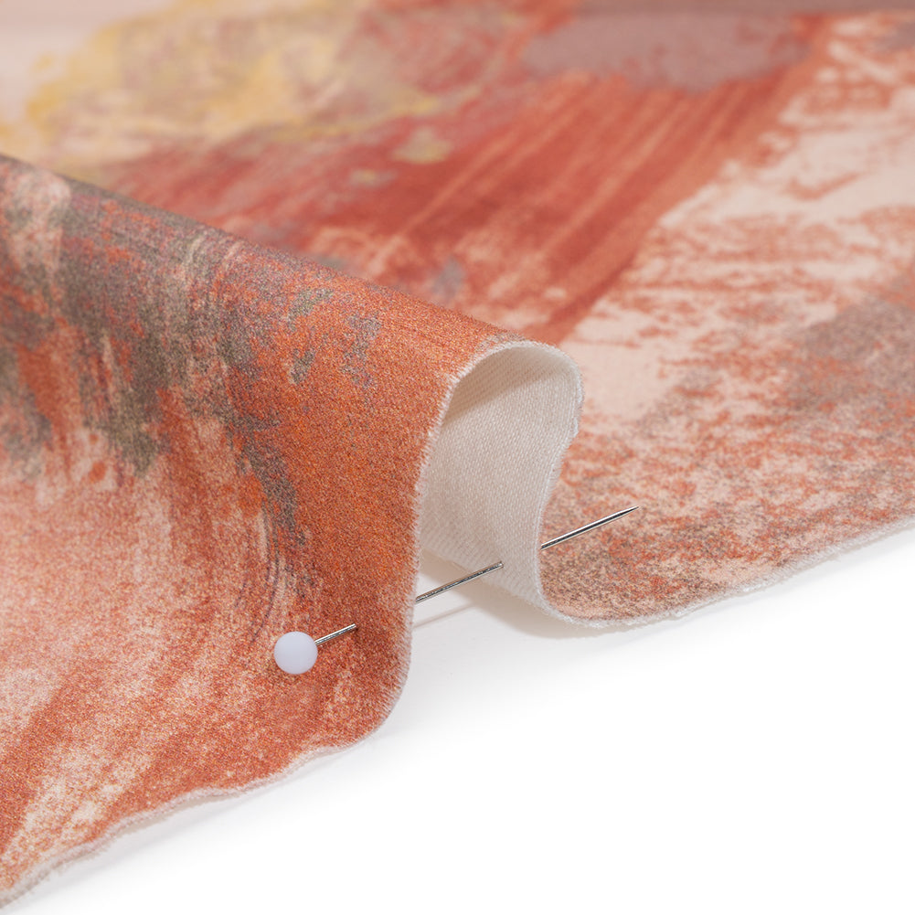 Brushed Cotton Woven - Pink, Taupe and Rose Painterly Abstract - Mood Exclusive Rosewash Strokes Print