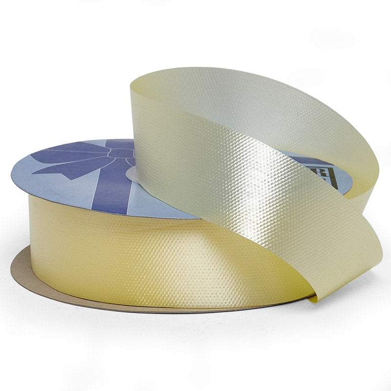 1-7/16" Embossed Poly Ribbon 1 7/16 '' X 100 yd Yellow Color 1 / roll
