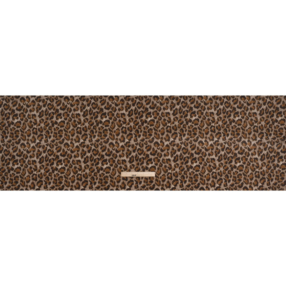 Stretch Cotton Matelasse Print Made in Italy - Beige, Brown and Black Cheetah Print on Diamonds - Deadstock