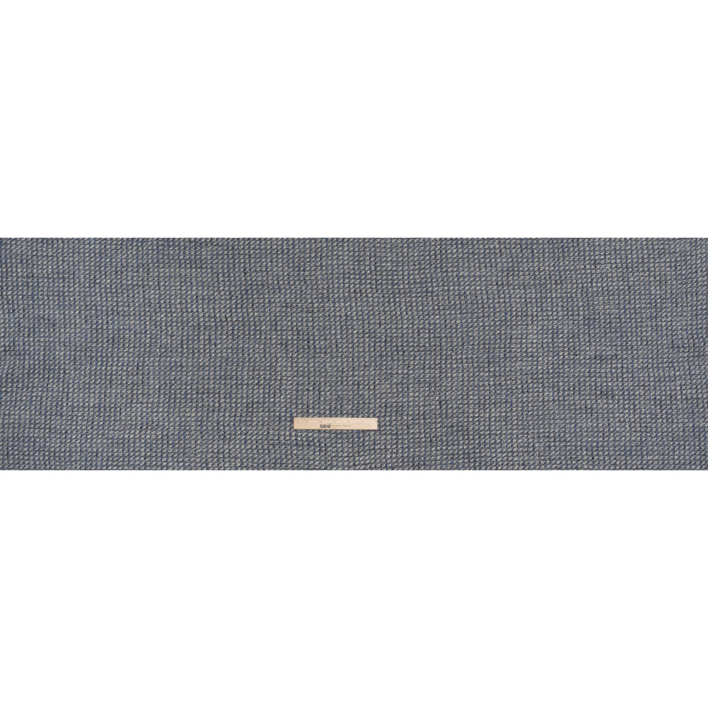 Metallic Wool Blend Tweed Boucle Made in Italy - Blue, Gray and Silver