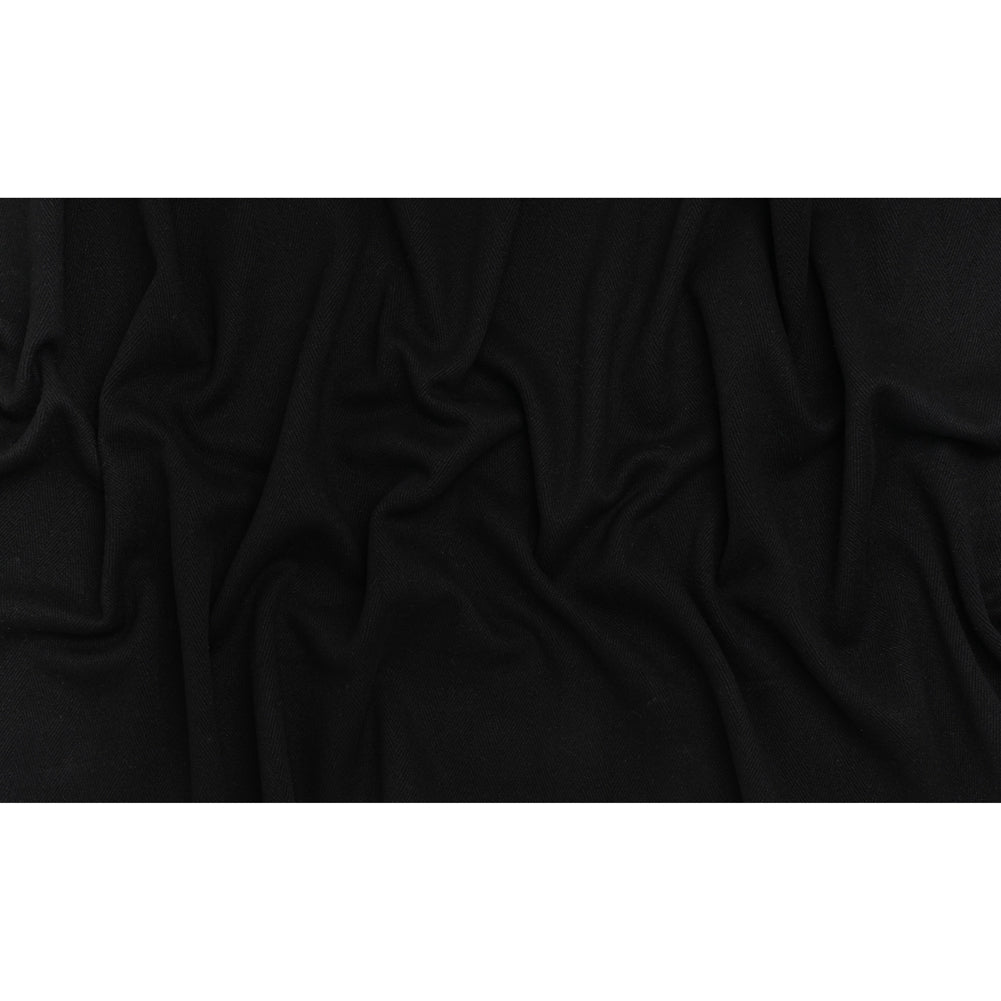 Heavy Wool Twill Coating - Black Herringbone - Deadstock