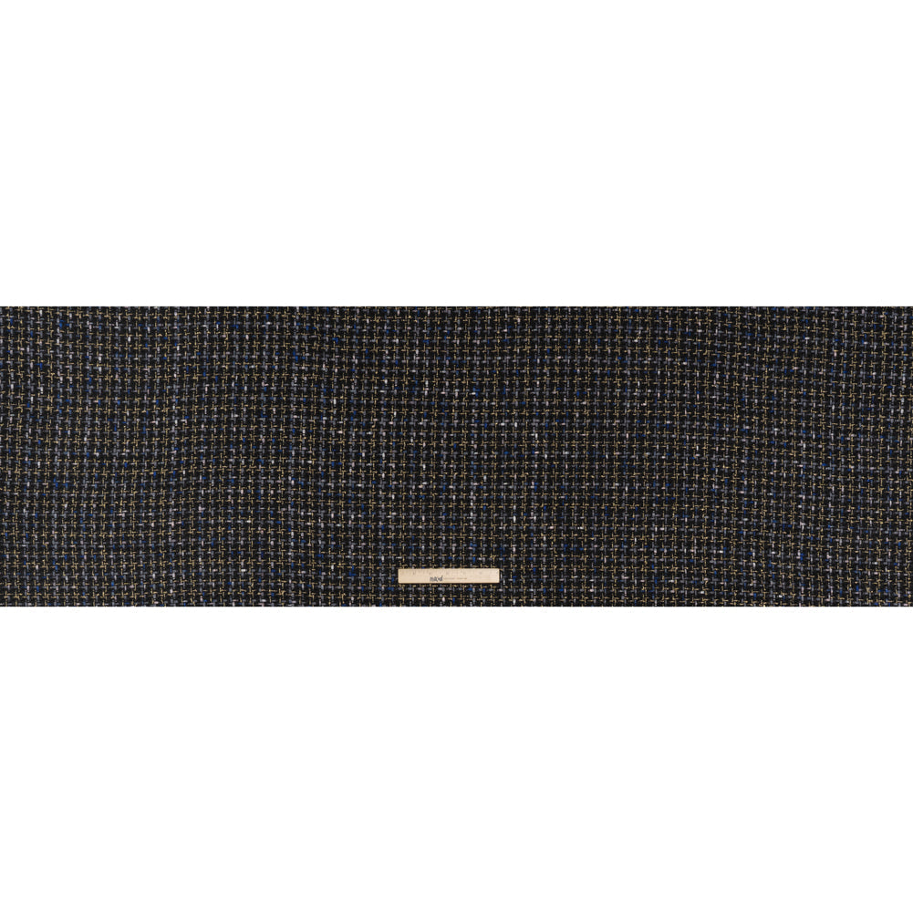 Metallic Acrylic and Wool Tweed - Black, Gray and Gold - Deadstock