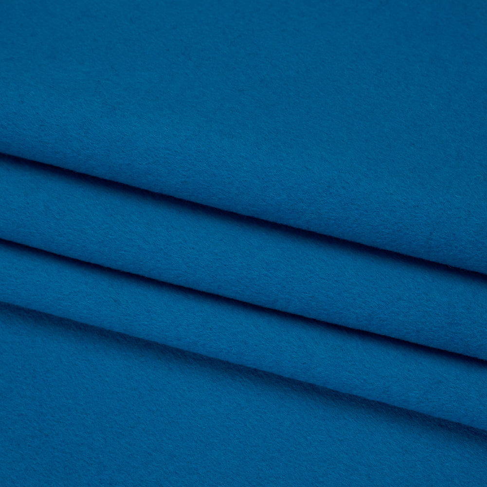 Brushed Wool Blend Coating - Azure Blue - Deadstock