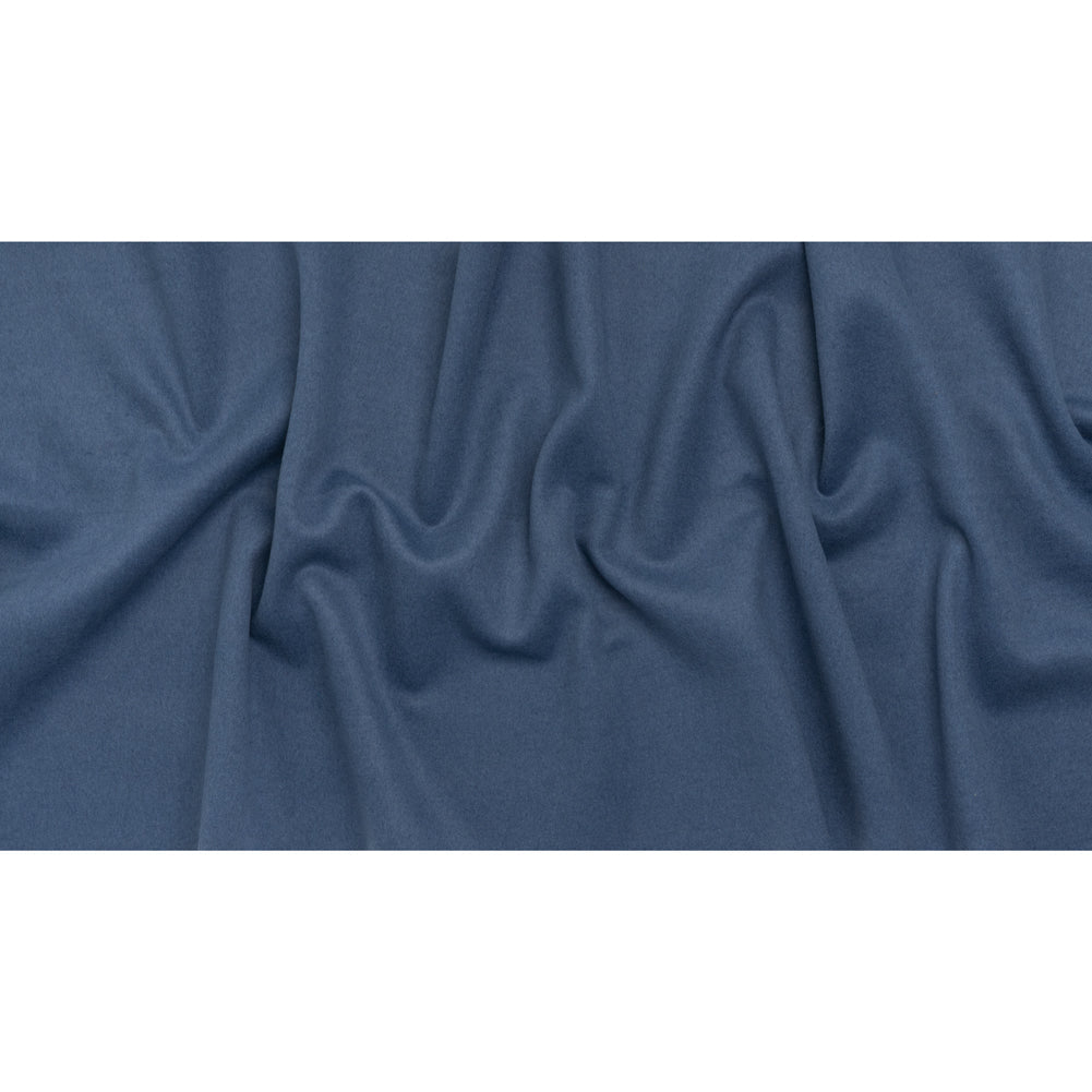 Brushed Wool Blend Double Cloth Coating - Denim Blue - Deadstock