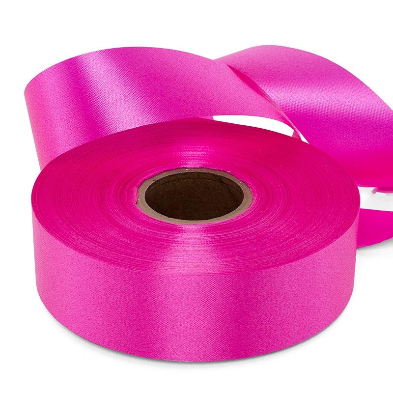 Embossed Floral Poly Ribbon – Cerise, 1 7/16'' x 100 yd (1 Roll)