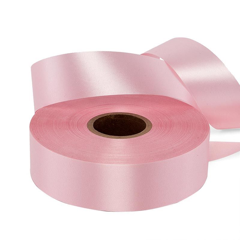 Embossed Floral Poly Ribbon – Light Pink, 1 7/16'' x 100 yd (1 Roll)