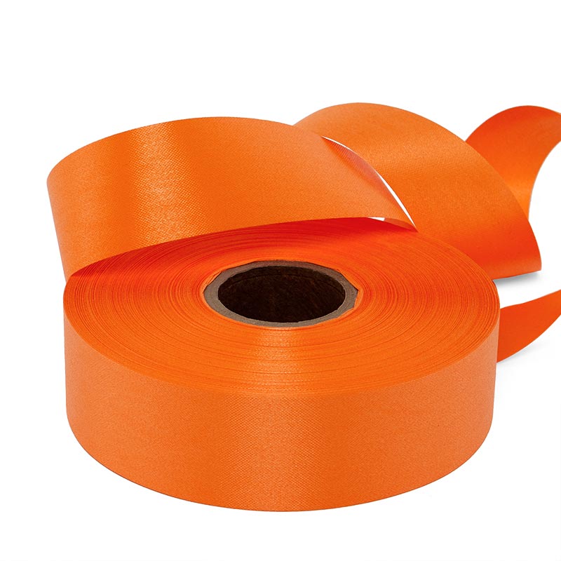 Embossed Floral Poly Ribbon – Orange, 1 7/16'' x 100 yd (1 Roll)