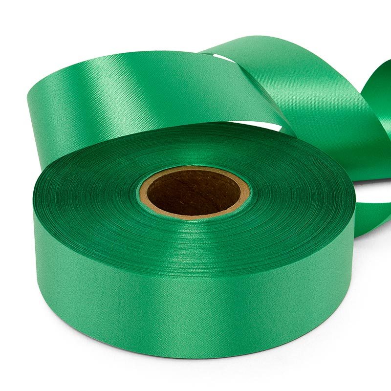 Embossed Floral Poly Ribbon – Emerald Green, 1 7/16'' x 100 yd (1 Roll)