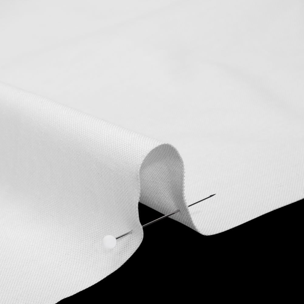 Crisp Cotton Oxford Shirting - White - Deadstock