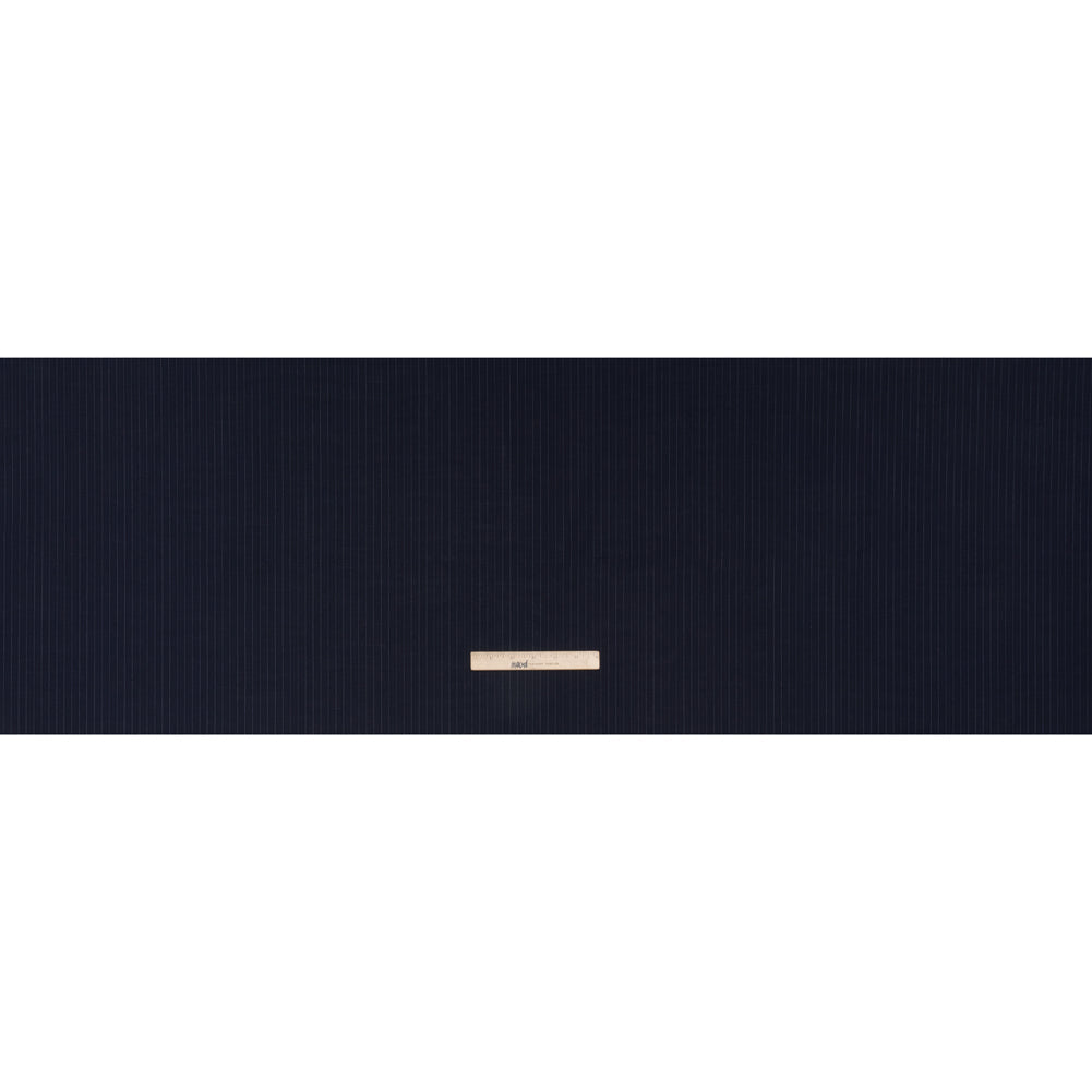 Wool Suiting Made in Italy - Navy and Pale Blue Pinstripes - Deadstock