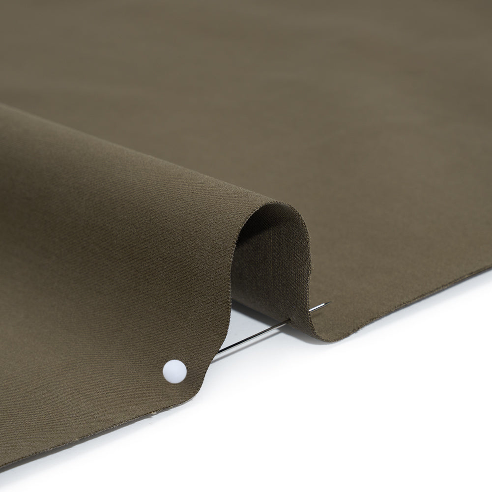 Stretch Cotton and Cashmere Twill Made in Italy - Army Green - Deadstock
