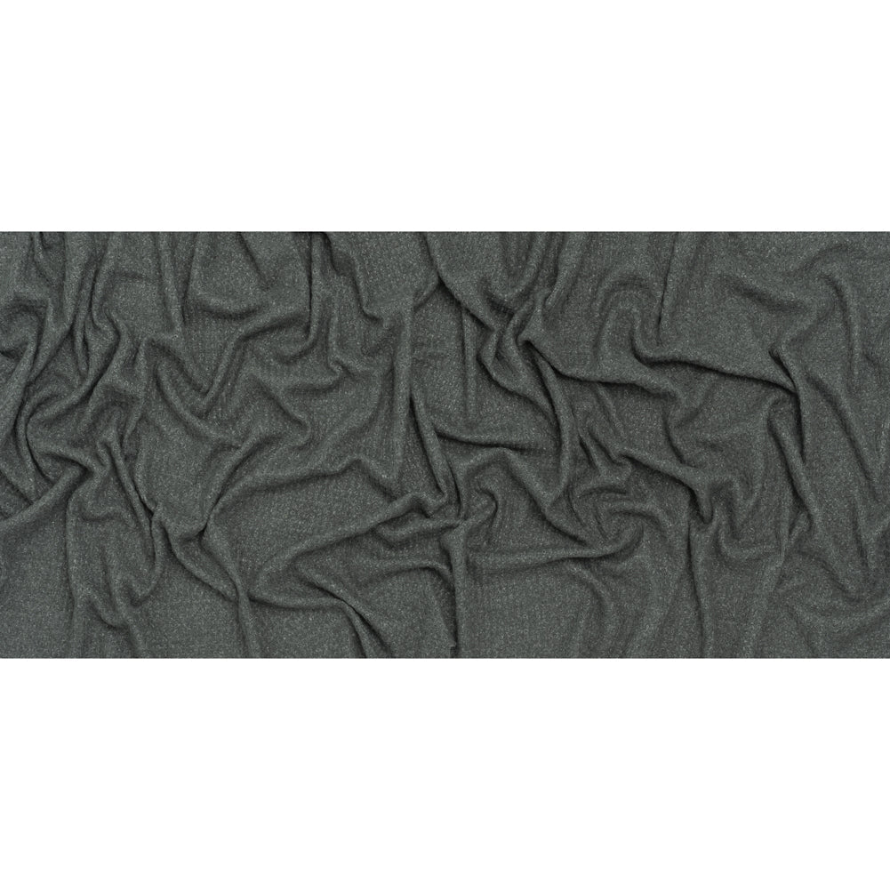 Brushed Stretch Rayon and Polyester Waffle Sweater Knit - Heathered Anthracite Gray - Deadstock