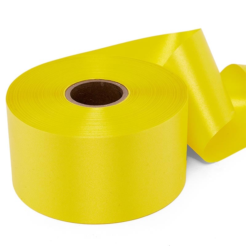 Embossed Floral Poly Ribbon – Lemon, 2 3/4'' x 100 yd (1 Roll)