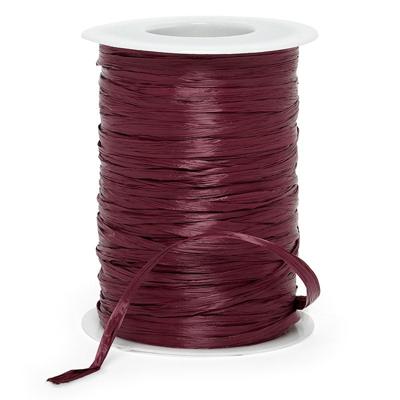 Colored Matte Raffia Ribbon 1/4 '' X 100 yd Burgundy Color 1 / roll