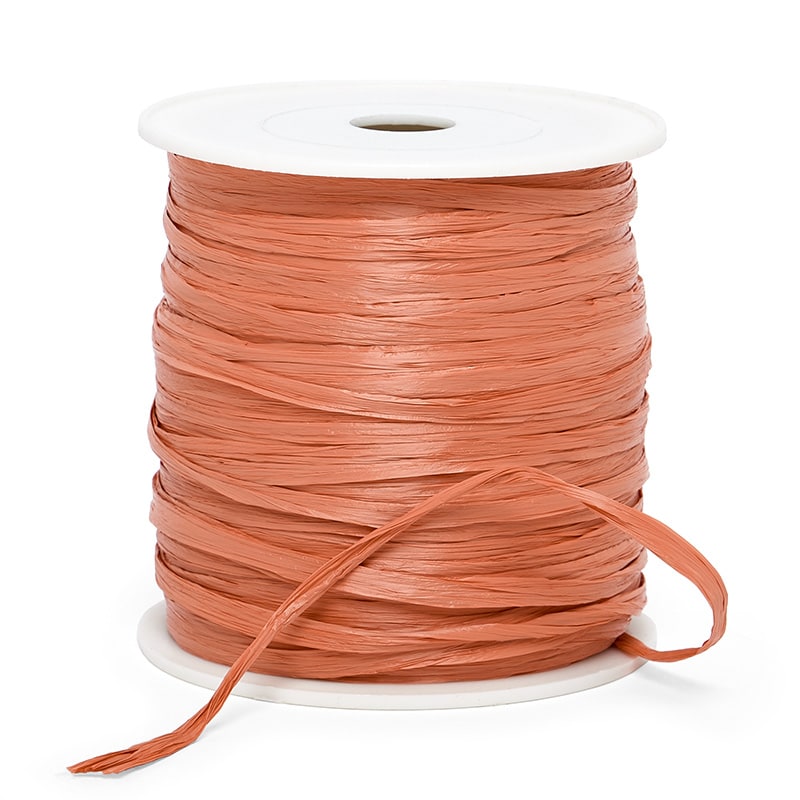 Colored Matte Raffia Ribbon 1/4 '' X 100 yd Coral Color 1 / roll
